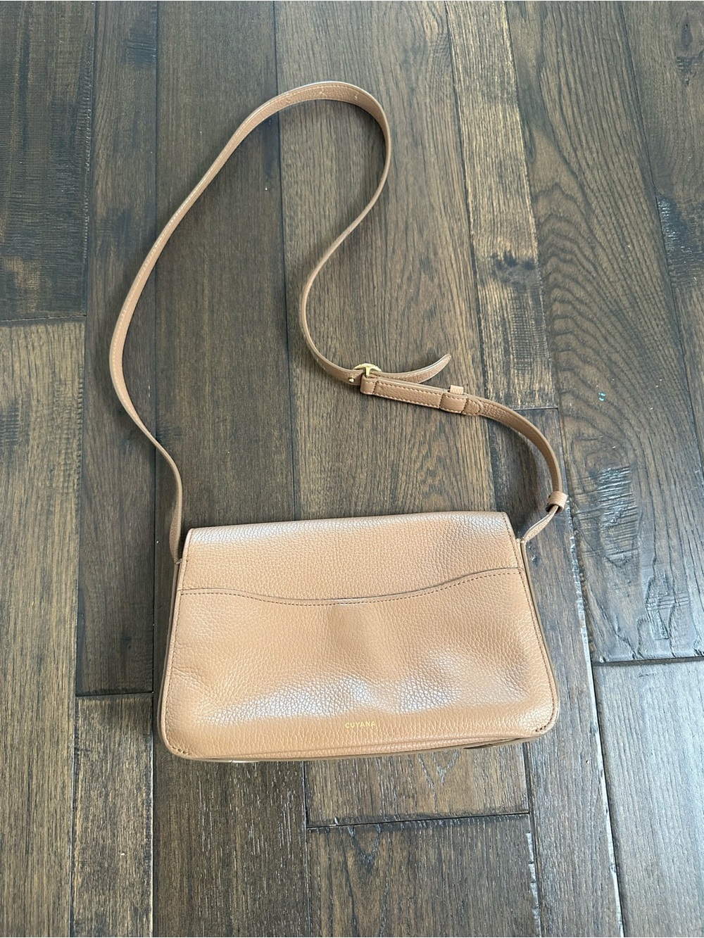 Cuyana Tan Leather Crossbody Bag